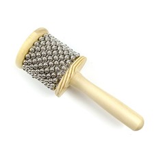 Wooden Hand Cabasa with Stainless Steel, Hand Shaker Percussion Instrument wi...