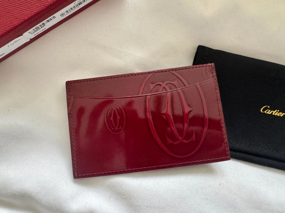 CARTIER Cardholder HB Red Luxury Designer Patent Leather Card Holder - Image 4 of 4