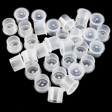 Tattoo Ink Caps Small - Yuelong 1000Pcs Plastic Pigment 11mm-1000pcs, White 