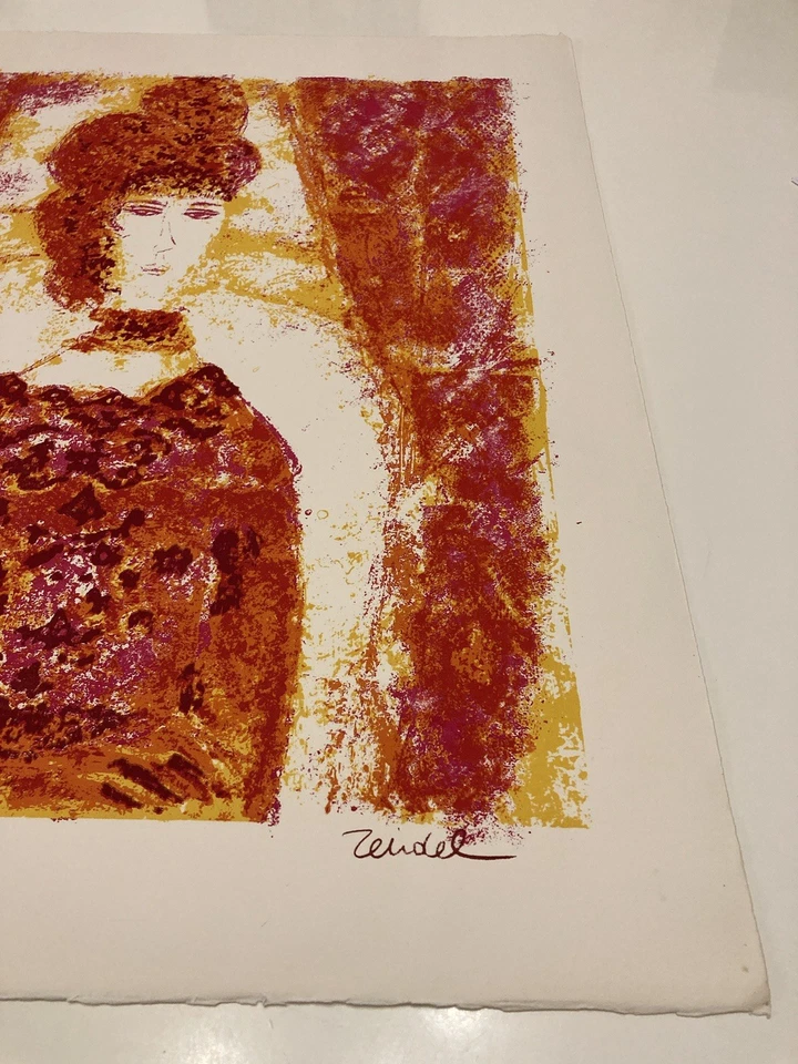 Lithographie Signée Gabriel Zendel (d’après) - Portrait De Femme - Photo 4/4