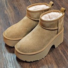 Ugg Classic Ultra Mini New Heights Platform Boot Chestnut Brown US 5/ UK 3/ EU36