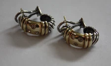 David Yurman Metro Cable Shrimp Diamond Earrings