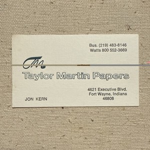 Vintage Business Card Taylor Martin Papers Fort Wayne Indiana Allen County