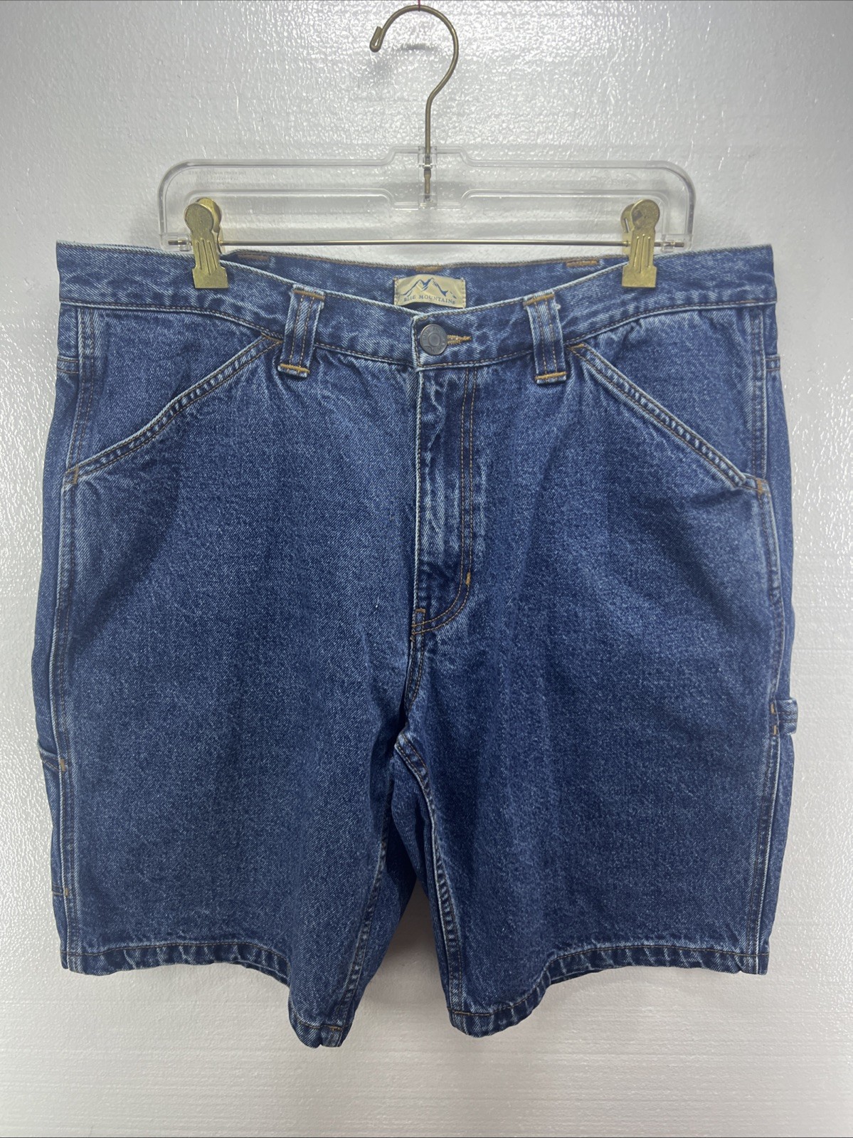 Blue Mountain Jean Shorts Denim Carpenter Utility Work Men's sz 38 10” Inseam