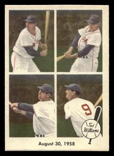 1959 FLEER TED WILLIAMS #65 AUGUST 30, 1958 NM