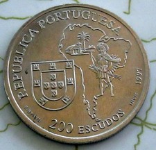 COIN PORTUGAL 200ERSC 1997 BU A1 ON THE FRONT SIDE JOSE ANCHIETA  A1