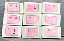 9 X  Barbie  PHB Set Porcelain Hinged Box Gay...
