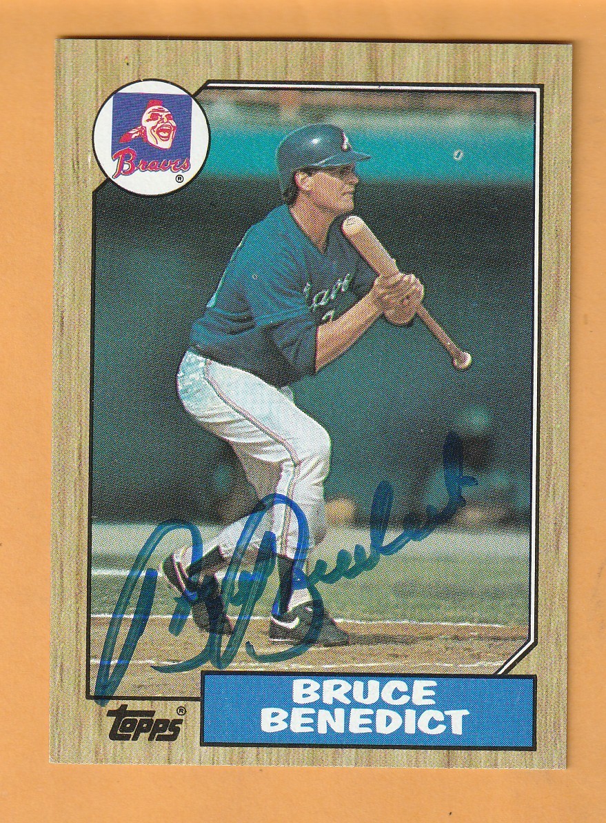 Bruce Benedict Atlanta Braves AUTO Signed 1987 Topps Omaha Nebraska