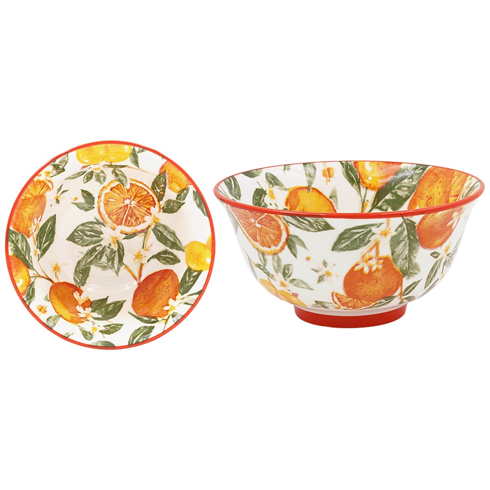 Fine China Bowl 12cm Oranges and Lemons Citrus Fruit Dessert Cereal Dish Gift