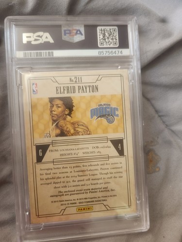 2014-15 Panini Gold Standard Elfrid Payton Rookie Jsy Auto # 211 PSA 8 - Picture 2 of 2