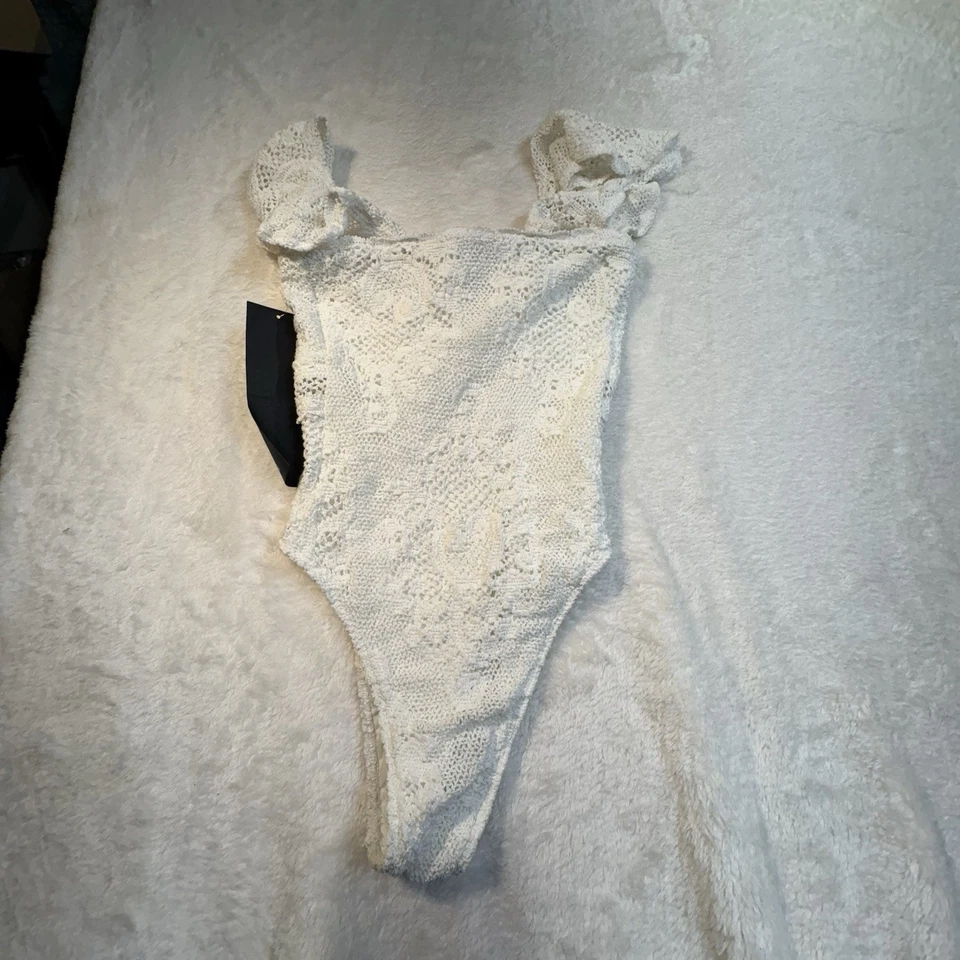 Traje de baño Free People Nightcap XS blanco Brigdet traje de baño crochet body nuevo con etiquetas $298 Foto 4 de 4