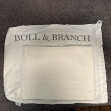 Boll and Branch Organic Cotton White Flat Sheet; Q Hemmed; Queen Size