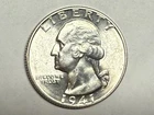 1941 satiny white BU WASHINGTON silver U.S. quarter dollar. #kg6