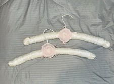 Two Padded Satin Lingerie Boudoir Hangers With Bows