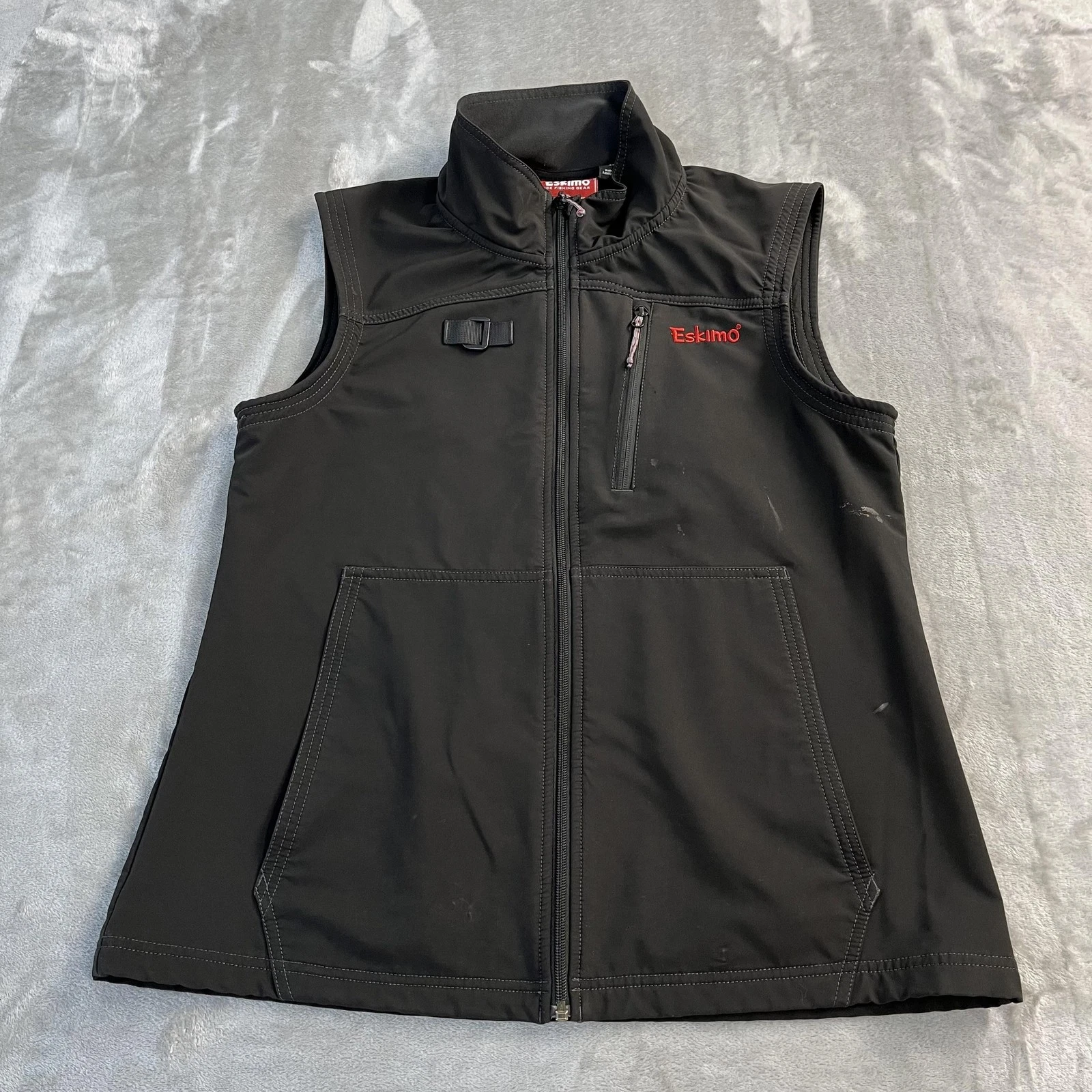 Eskimo Vest Mens Medium Black Softshell Full Zip Ice Fishing Outdoor Gear