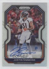 2020 Panini Prizm Silver Prizm Auto Justin Simmons #118 Auto 0vf5