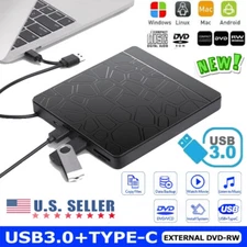 Slim External CD DVD-RW Drive USB 3.0 Writer Burner Player For Laptop PC HP Mac