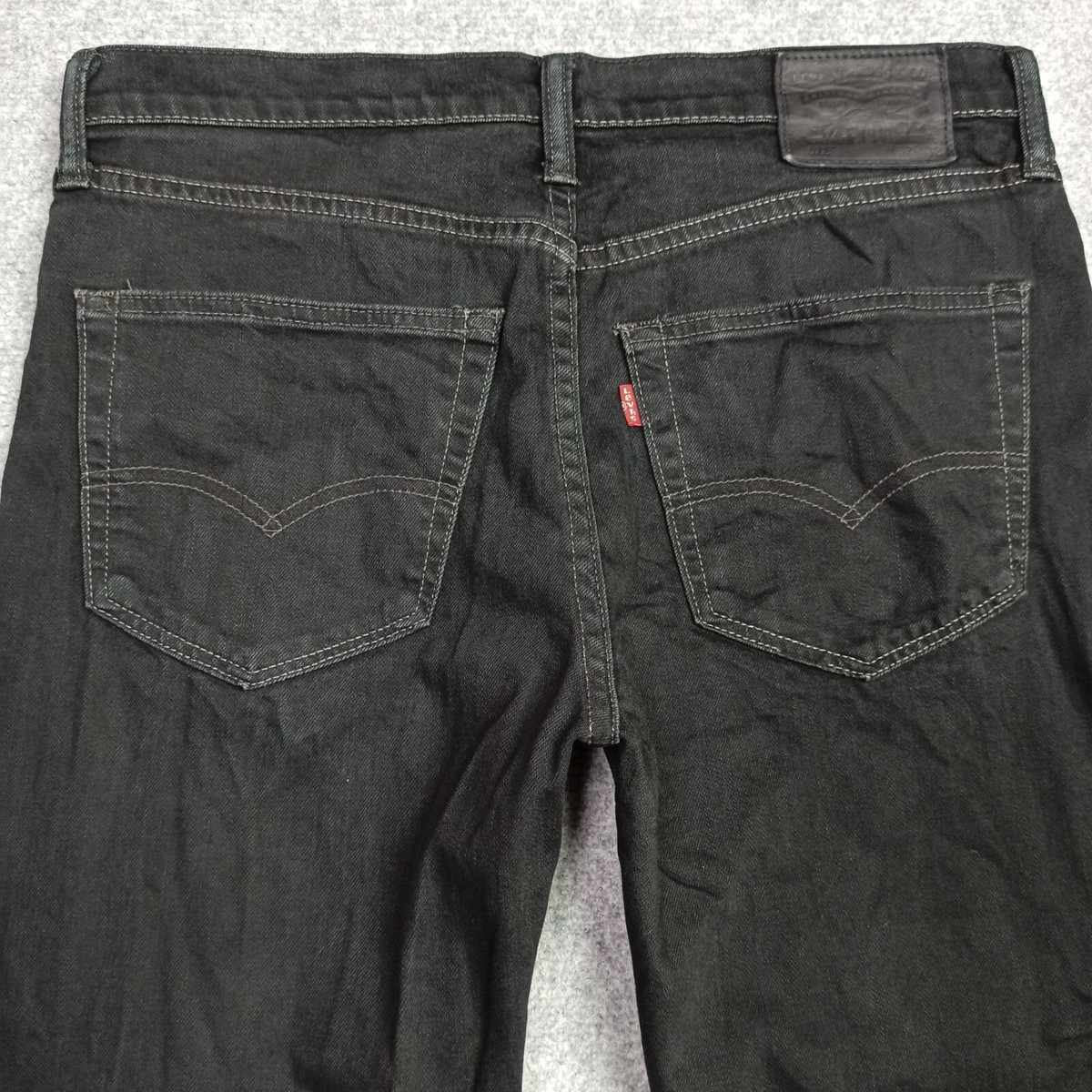 Levis 522 Slim-Taper Mens Jeans W32 L32 Black Stretch Zip Fly