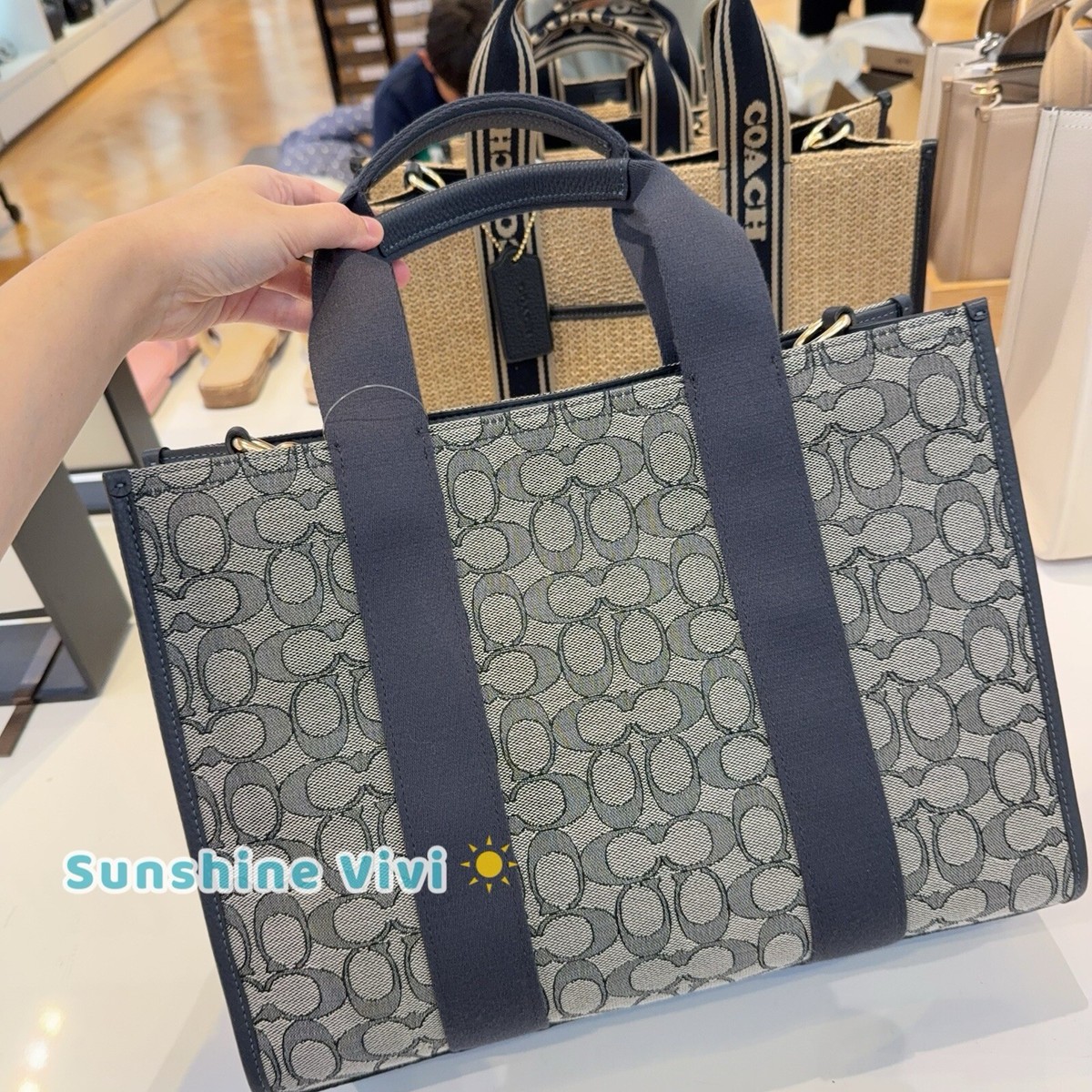 NWT Coach Smith Tote Bag In Signature Jacquard CY367 Midnight Navy