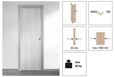 #ad Sistema per porte in legno a libro con battentatura System 0260 50 KOBLENZ EUR 80.00