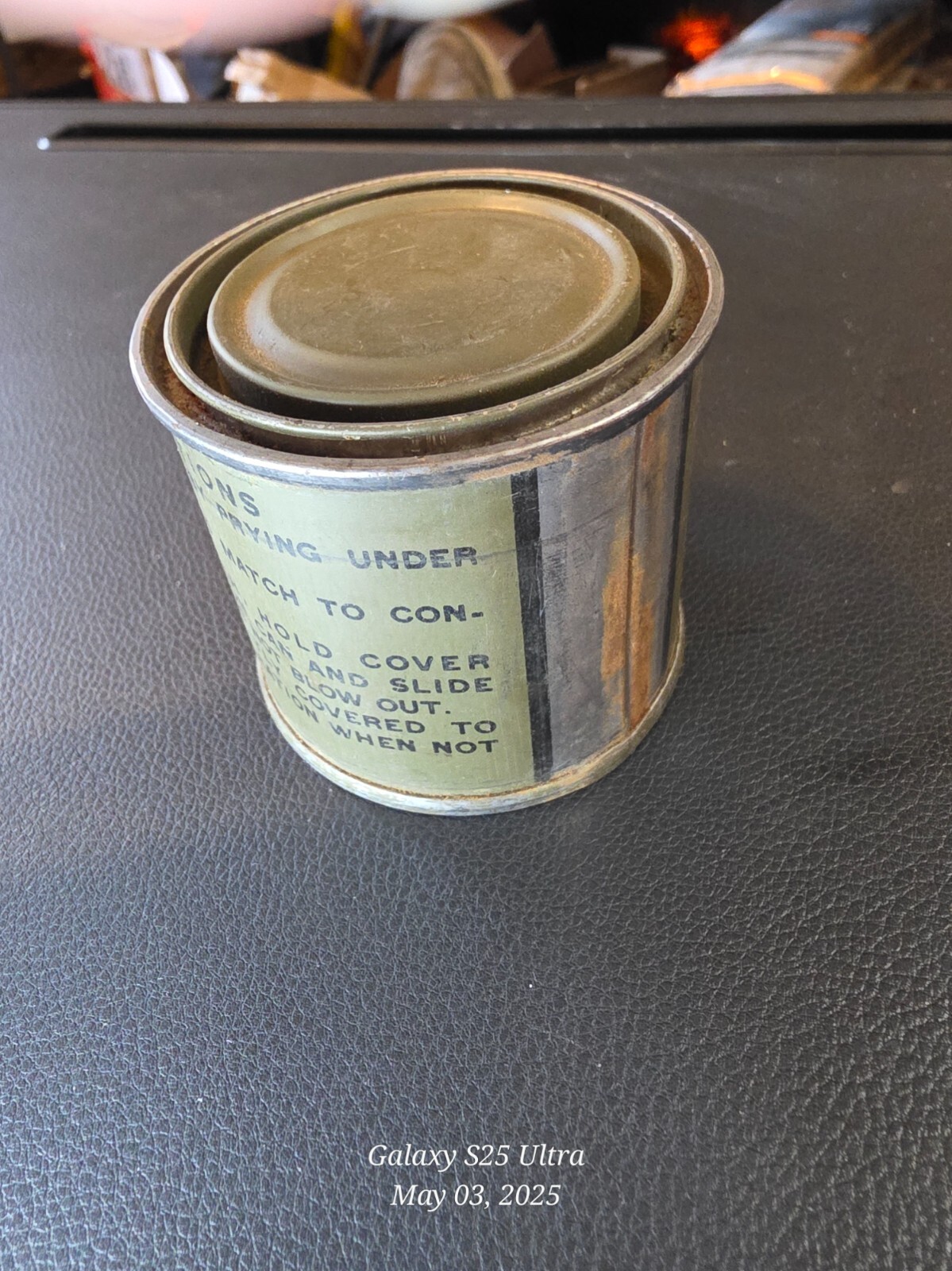 GI WWII Wood Alcohol C Ration Heater Can