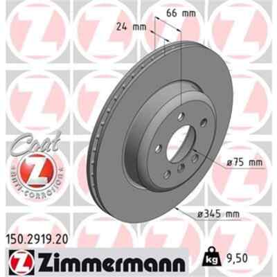 2x ZIMMERMANN Bremsscheibe 150.2919.20