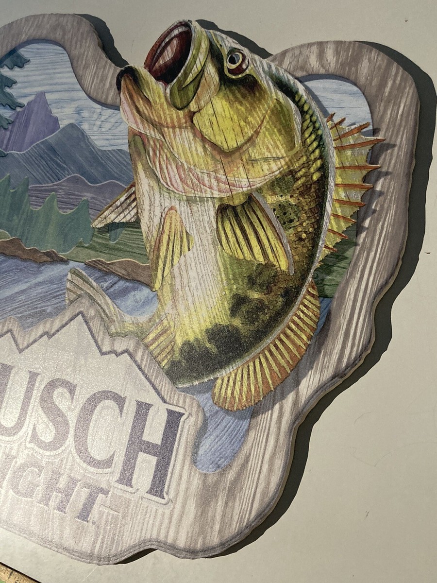🌟 New Busch Light Trout Fishing Beer Bar Wood Full Color Vibrant