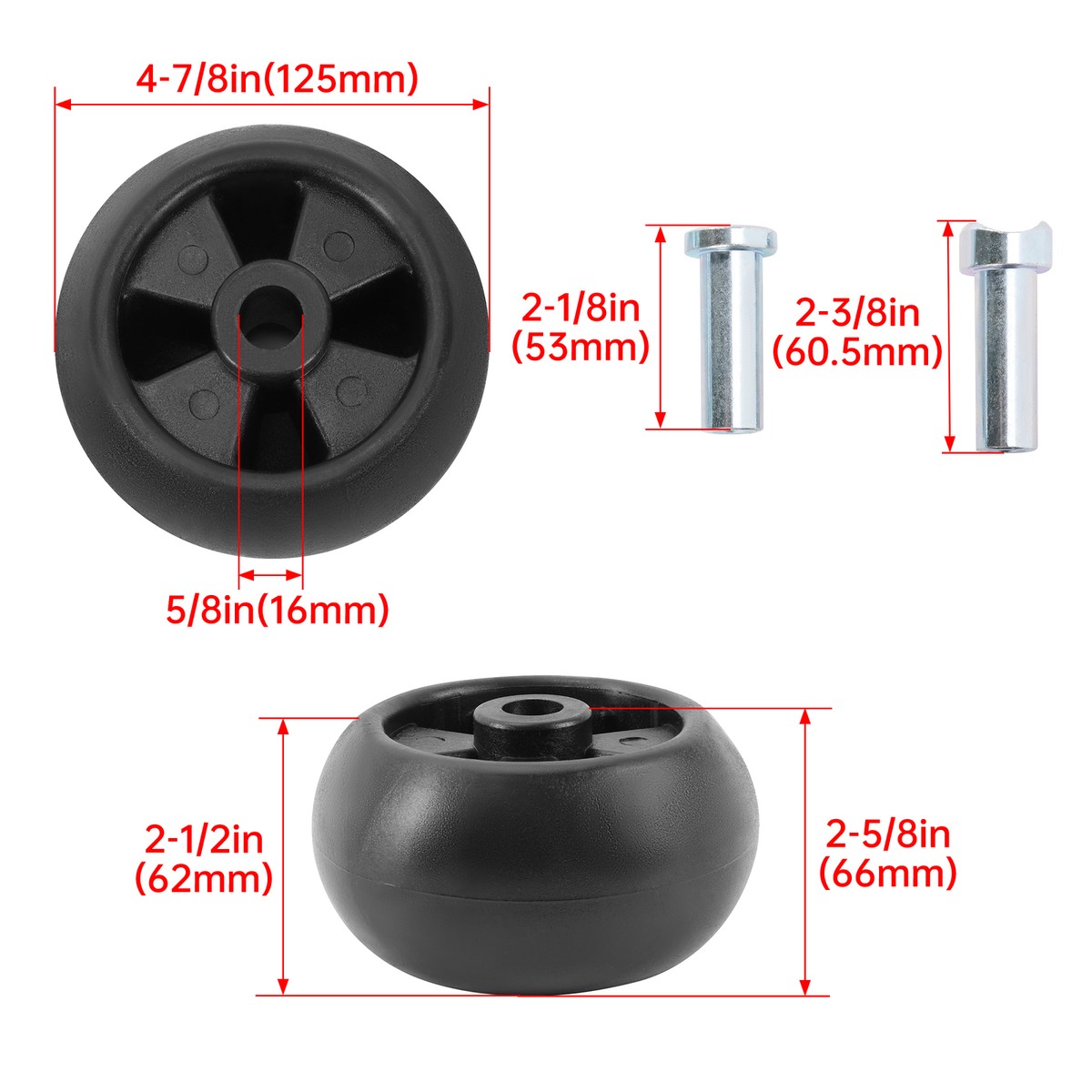 E-M111489 Mower Deck Gauge Wheel for John Deere F735, GT242, GT262, GT275, LX172