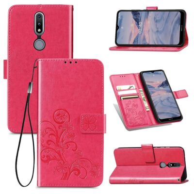 Handyhülle Schutz Case für Nokia 2.4 Flip Cover Tasche Etuis Bumper Pink Neu