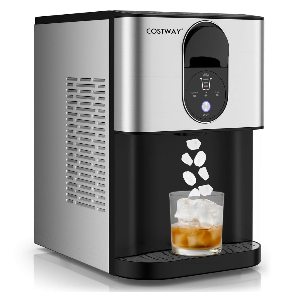Self Dispensing Nugget Ice Maker Countertop with Soft Chewable Pellet Ice Cubes