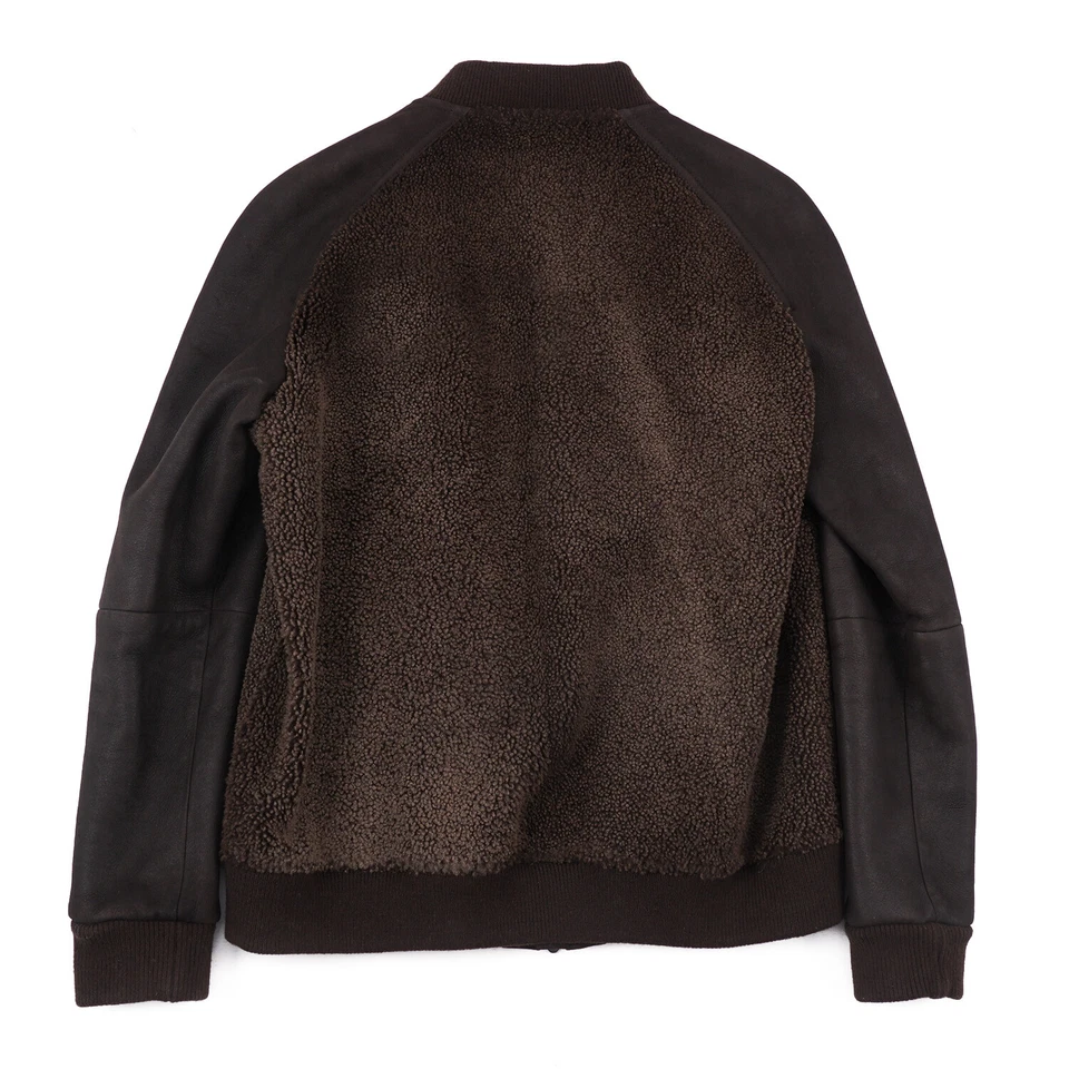 Cesare Attolini Leather and Reverse Shearling Bomber Jacket Slim M (Eu 50) NWT - Image 3 of 4