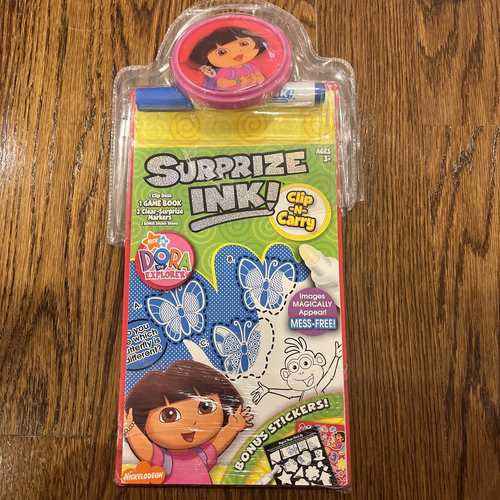 Dora the Explorer Surprise Ink Game Book, Clip Board, & Markers Clip N ...