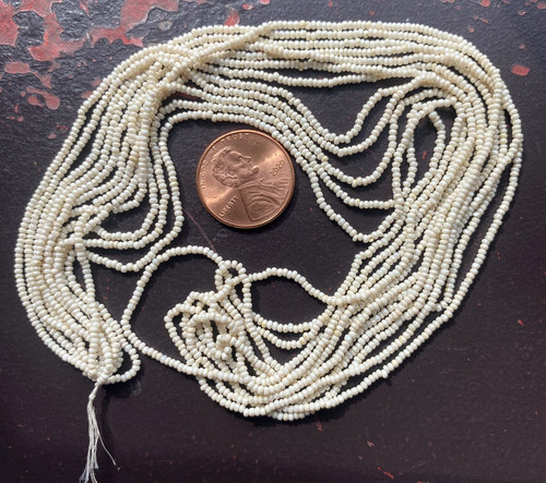 Charlotte one-cut Antique Micro Seed beads-14/0 Buckskin Ivory White Luster Hank