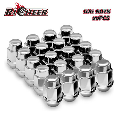 20Pcs Chrome Lug Nuts  1.4inch with  Cone Seat 3/4'' 19mm Multiple specifications