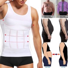 Mens Compression Shirts Sleeveless Body Shaper Base Layer Slimming Tank Top Vest