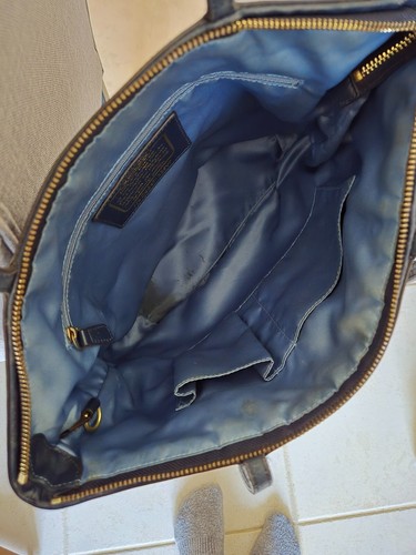 Coach Signature Tote Handtasche Navy Blau Denim Reißverschluss Schulterriemen 12547 - Bild 4 von 7