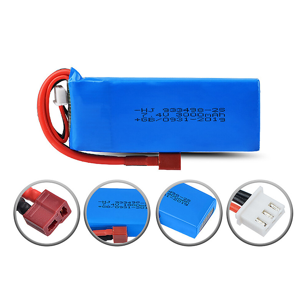 Batteria Originale 2s 7.4 V 3000mAh Lipo Per Wltoys 144001 - Foto 8