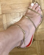 GIANNA MELIANI FAVOLOSI SANDALI SEXY CON CINTURINO TACCO, PELLE DORATA, MADE IN ITAL