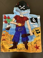 Boys Pirate Poncho Towel With Hoodie Size Small 4/6