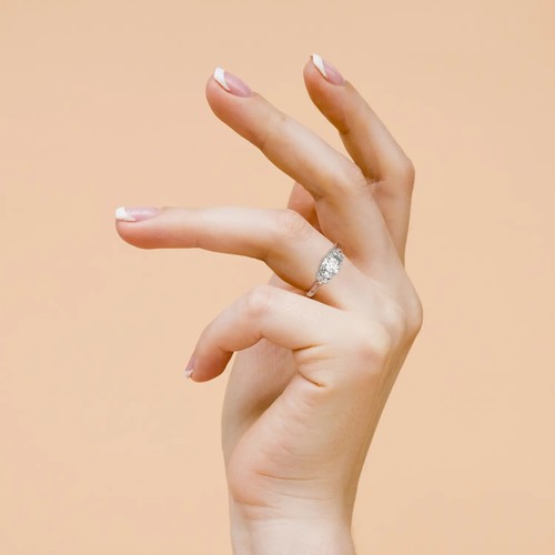 Cushion Solitaire Labgrown Diamond Trilogy Ring 18k Rose Gold 2.45 Ct F VVS2 - Picture 18 of 23