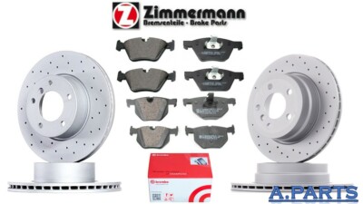 ZIMMERMANN BREMBO BREMSENSATZ 332 320 mm GELOCHT VORNE HINTEN BMW X5 X6 E70 F15