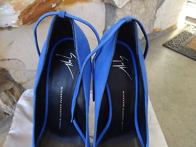 Giuseppe Zanotti Denny 115 Skyhigh Platform Pumps Blue Suede EU 39