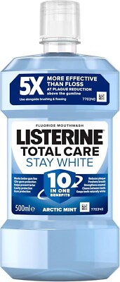 Listerine Total Care Stay White Mundspülung, 500 ml, bietet 10-in-1 Vorteile, kostenlos  