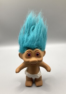 Die Trolls / Troll Baby / Türkis Grünes Haar / 1990 / 15cm
