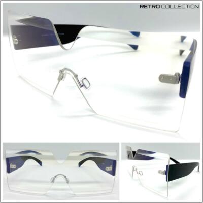 OVERSIZE EXAGGERATED Retro Modern Clear Lens EYE GLASSES Large Big Rimless Frame