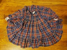 VTG Bryan Plaid Full Circle Party Dress Ruffles Lace Trim USA 12 mths
