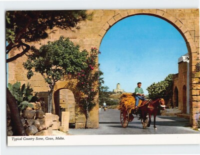 Postcard Typical Country Scene Gozo Malta