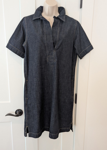 Ralph Lauren Black Label Short Sleeved V-Neck Denim Dress Sz M NWOT