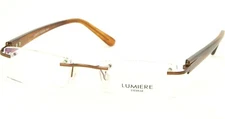 NEW LUMIERE EYEWEAR ITALY 1220 C01 BROWN EYEGLASSES GLASSES RIMLESS 46-19-140mm