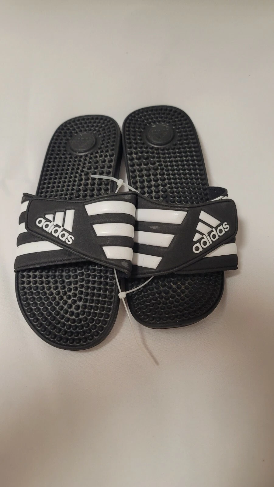 Adidas Addisage sandali slip on uomo bianchi e neri a righe #423